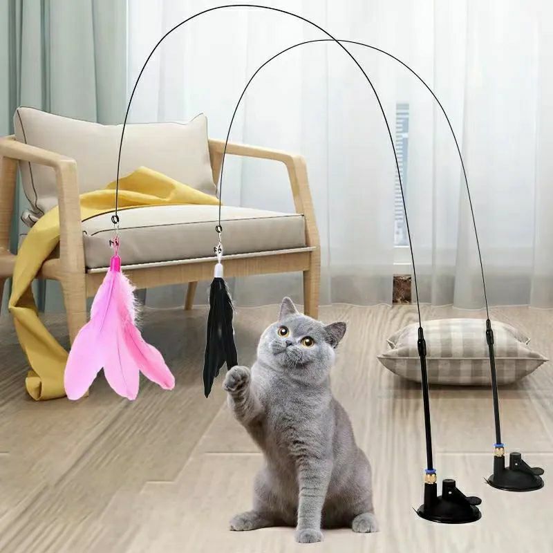 Дразнилка для кота на вакуумной присоске Птица игрушка коту іграшка