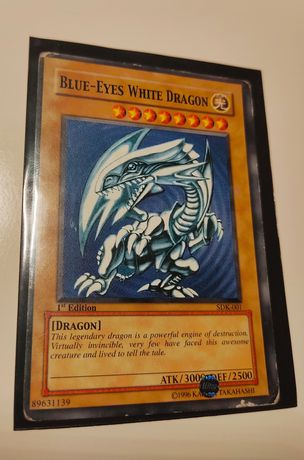 Blue-Eyes White Dragon + Capa - Carta Yu-Gi-Oh Konami Proxy
