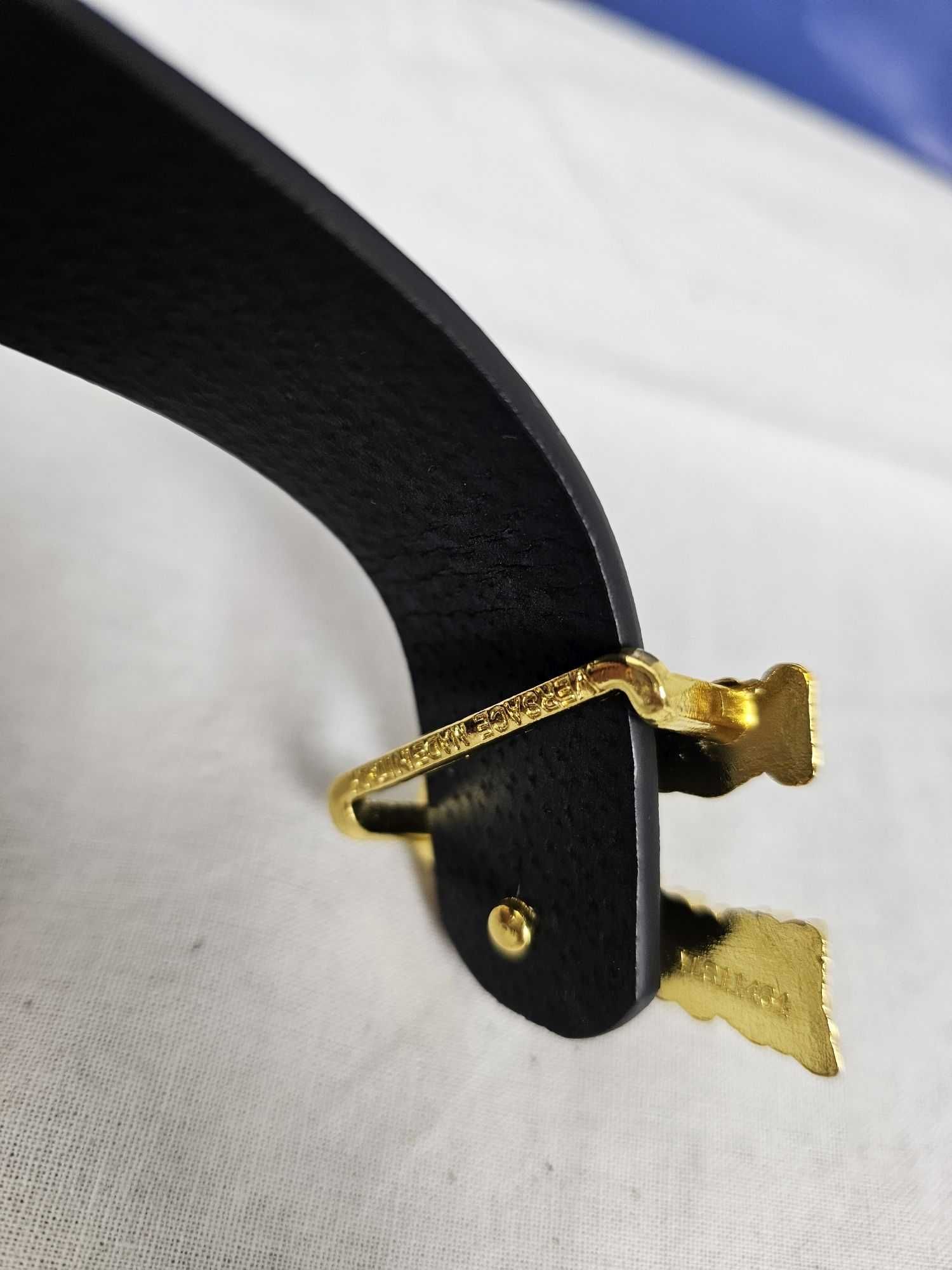 Pasek klamra Versace UNIKAT Jeans czarny nowość logowane