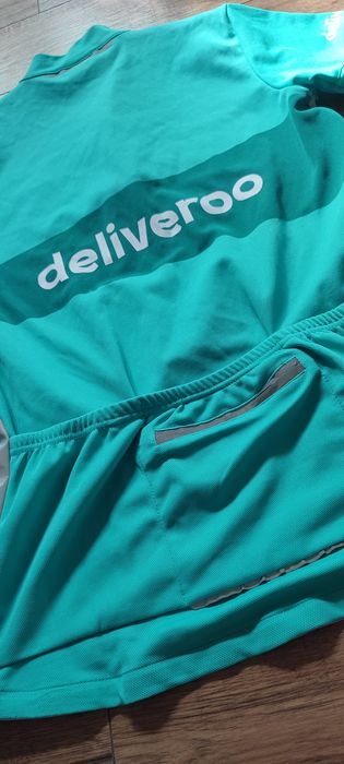 Koszulka kolarska turkusowa S lato DELIVEROO lato