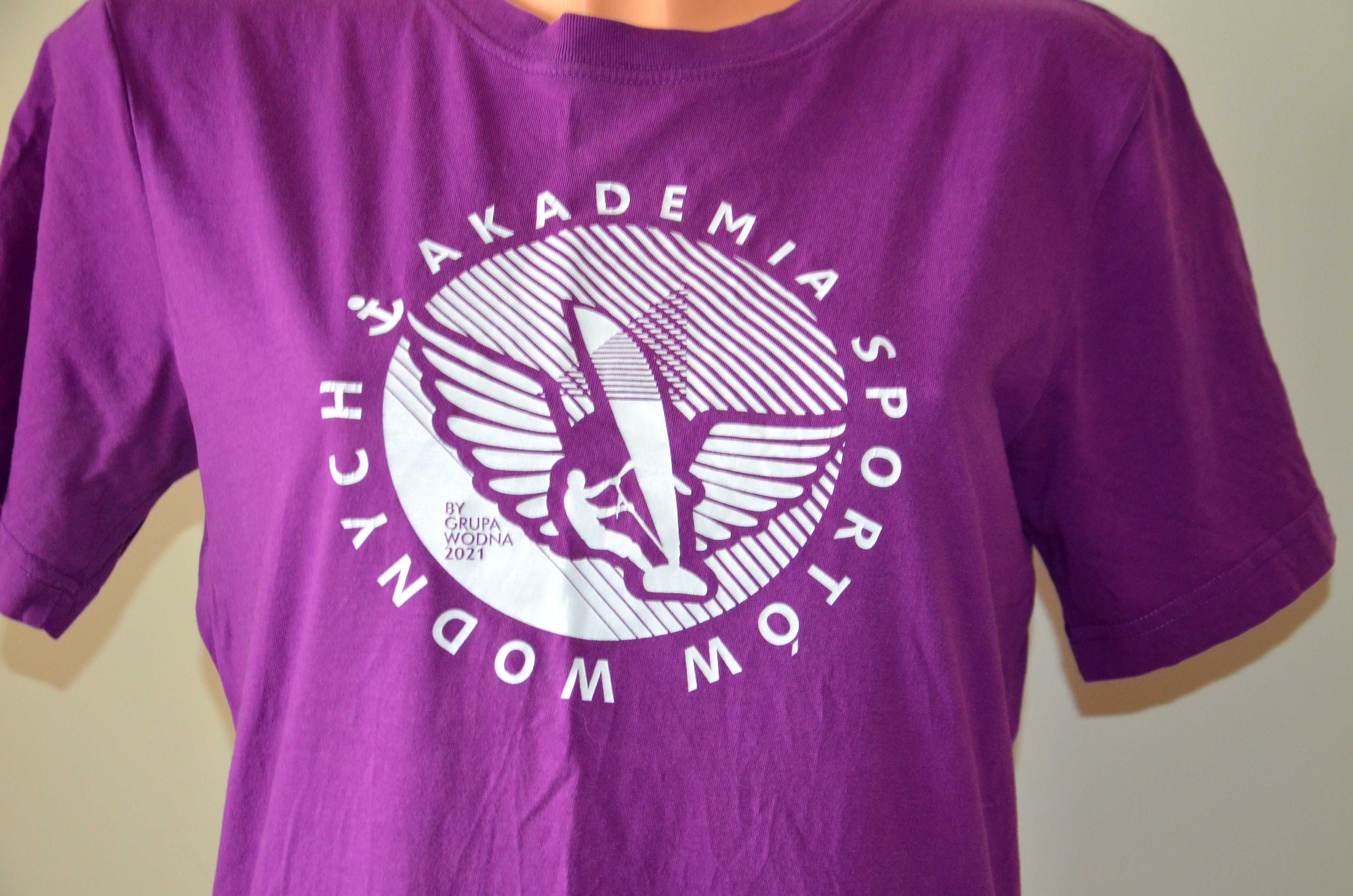 Fioletowa koszulka damska,t-shirt akademia sportów wodnych rozmiar M