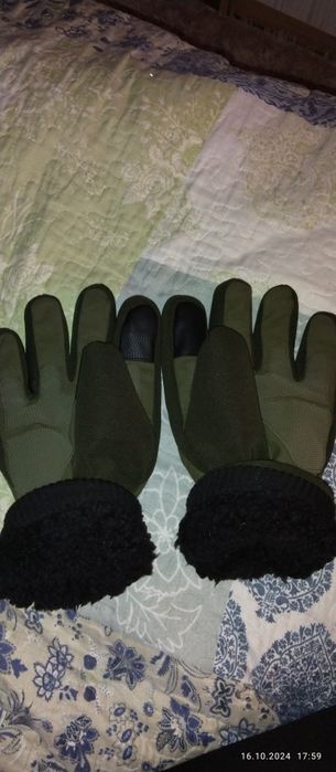 Рукавички зимові оліва с кастетом