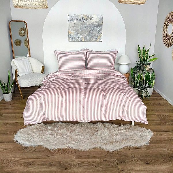 Pościel 220x200 MIKROFIBRA poszewki 70x80 KOMPLET Eusebia Home W PASY