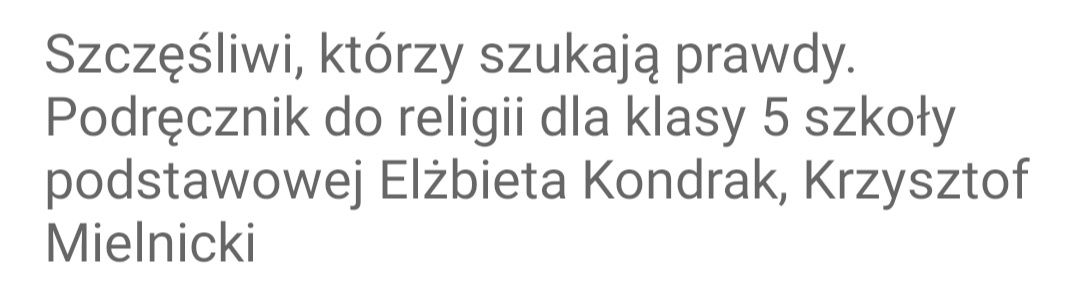 Podręcznik ,,Szczęśliwi, którzy szukają prawdy,, klasa 5. Odbiór osobi