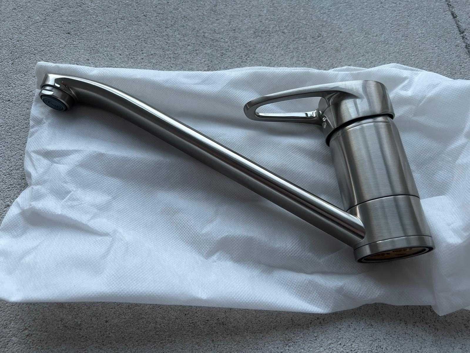 Bateria zlewozmywakowa Cooke&Lewis Arya stal szczotkowana kran