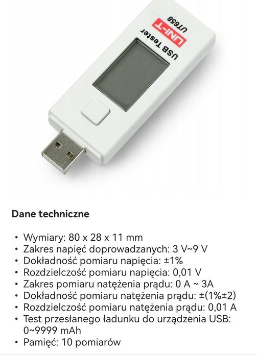 Tester miernik usb Uni-T UT658