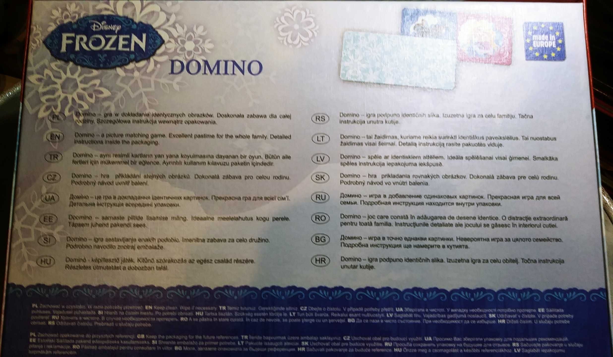 Domino Disney Frozen dla dzieci od 3 lat Trefl
