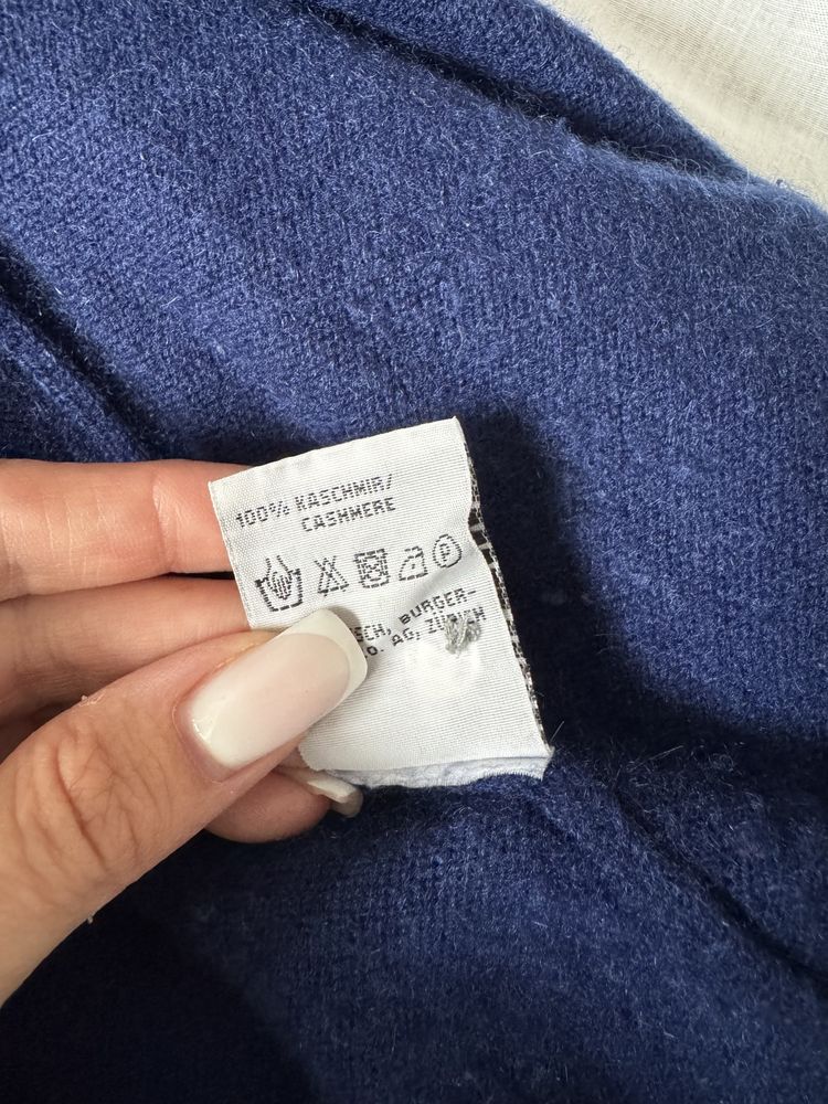 Granatowy sweter kardigan Kaszmir Cashmere S M 36 38