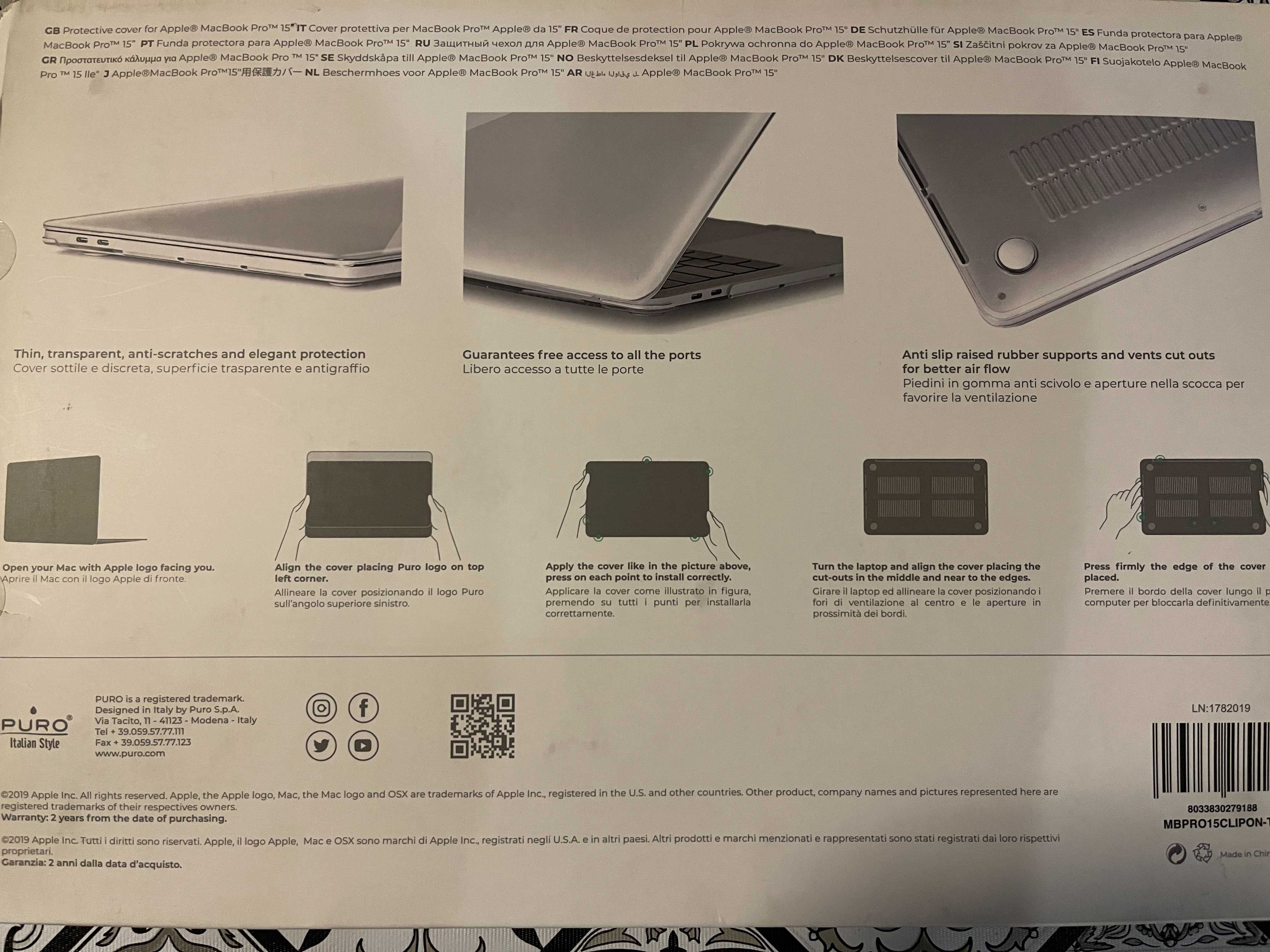 Capa para Apple Macbook Pro 15 - Acima do ano 2016