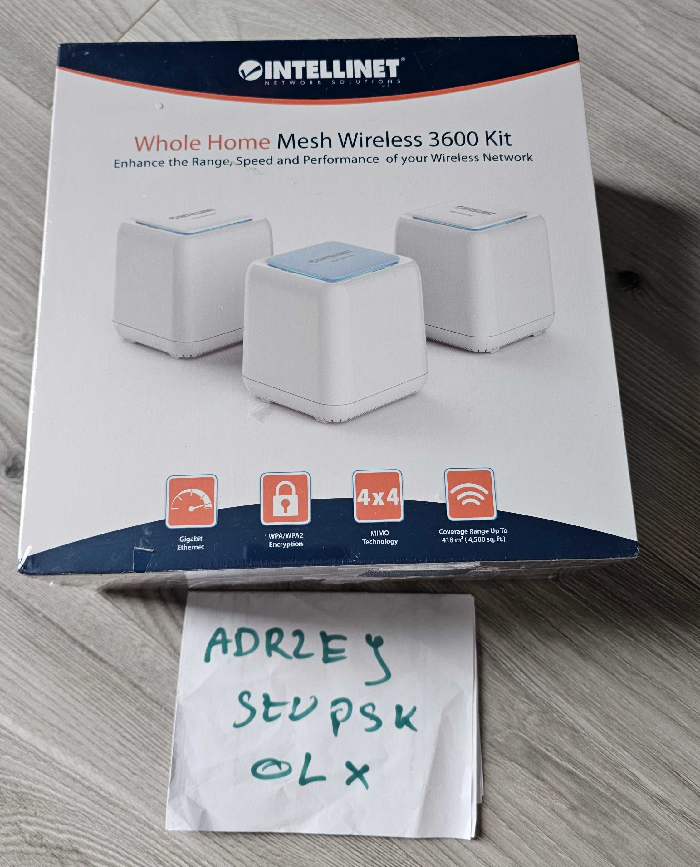 NOWY Intellinet 525725 WiFi Mesh 3pack AC1200 GIGABIT WAN/ LAN 420 m2
