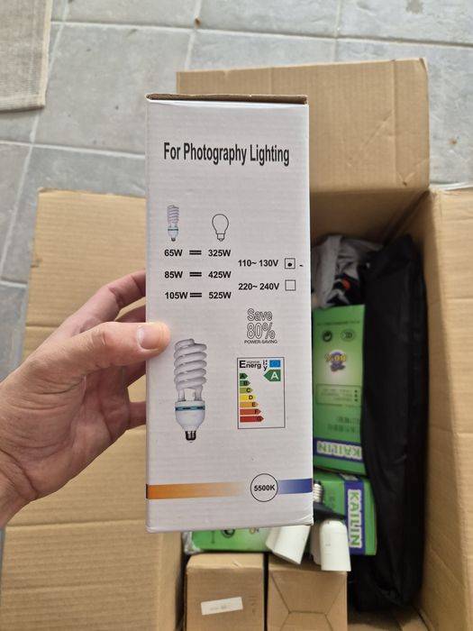 Kit de iluminação para fotografia com 2 projetores e Chroma key 3x4 m