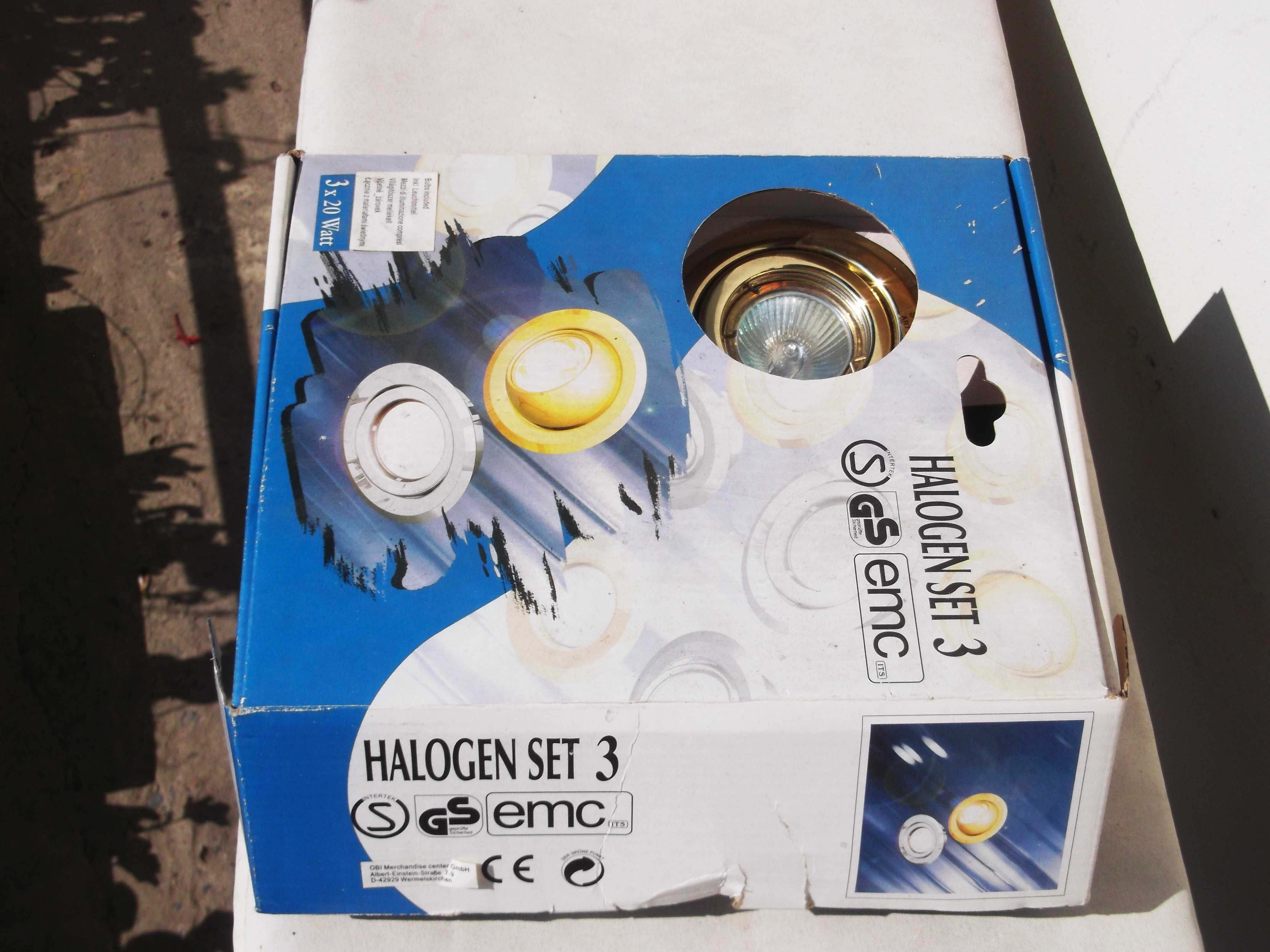 Lampy halogenowe komplet 3 sztuki nie używane