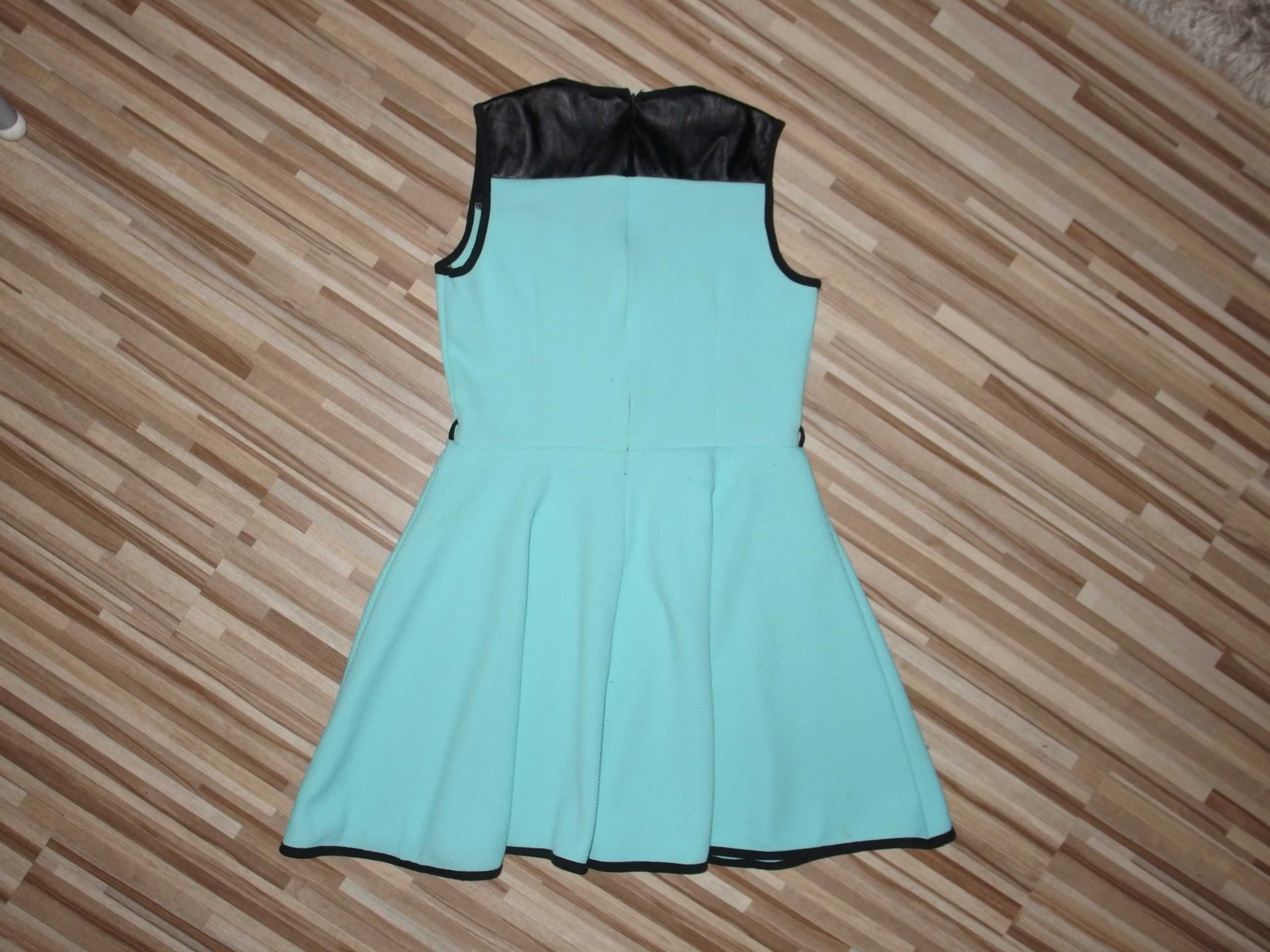 rosan tex h&m sukienka dziecięca na wesele miętowa XS 158 cm