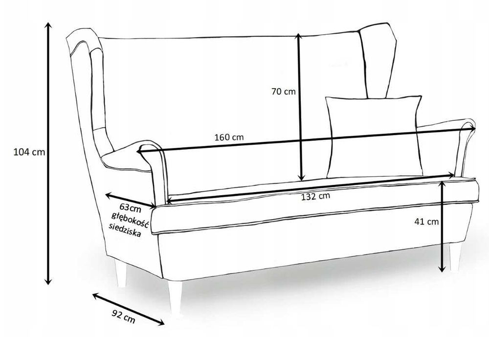 Sofa dwuosobowa butelkowo- zielona