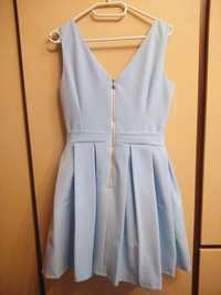 błękitna rozkloszowana sukienka 38 M wesele jak NOWA!