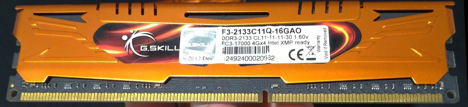 Memórias RAM DDR3 4GB x 4 Intel XMP readyARES G-Skill