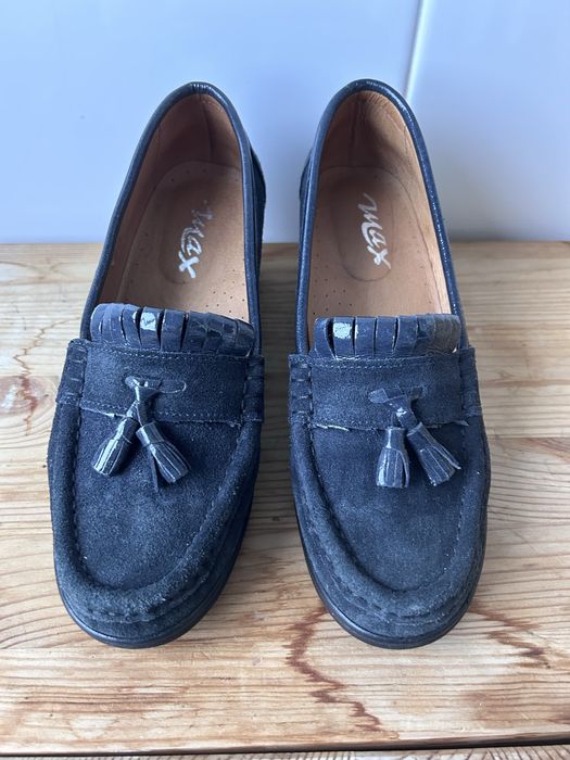 Sapato loafer em pele