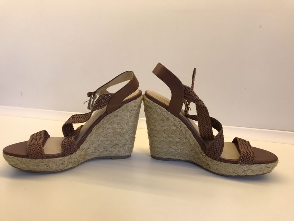 Sandały espadryle brązowe na koturnie, rozm. 40, RESERVED, NOWE