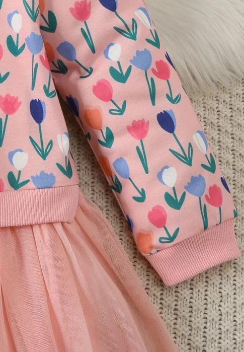 Nowa sukienka dresowa tiul rozm. 1122cm, 6-7lat, na codzień