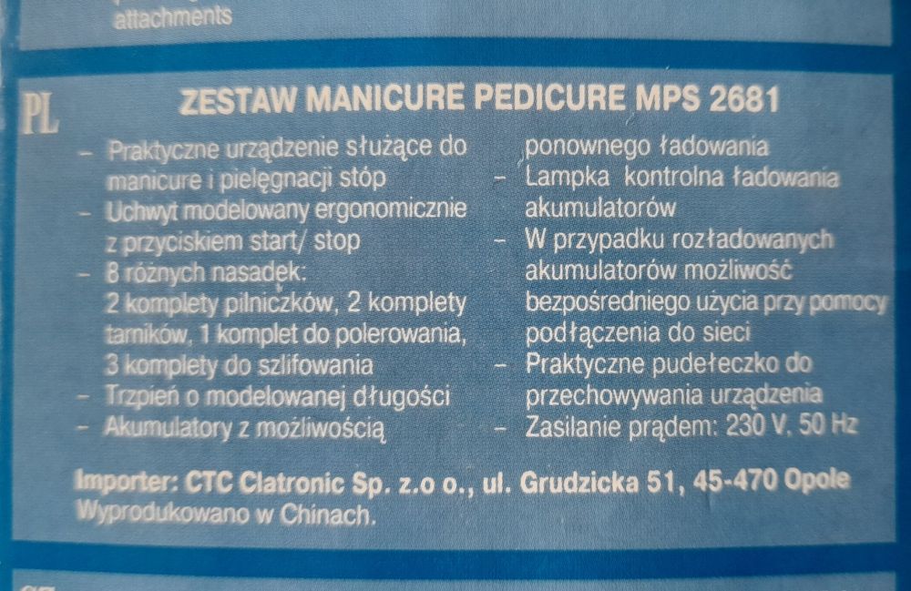 Zestaw manicure pedicure