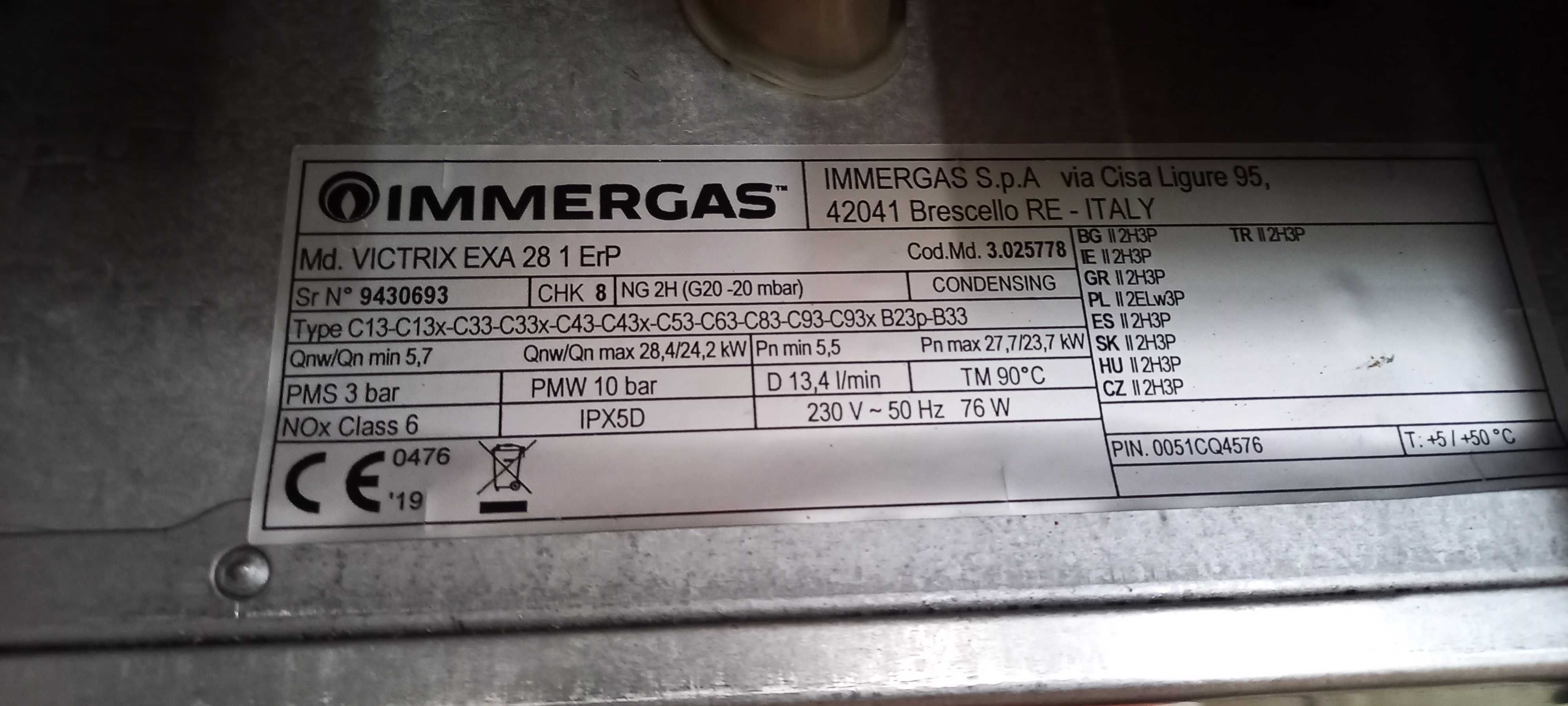 Kocioł gazowy Immergas Victrix Exa 28 1 ERP