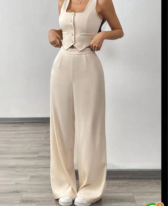 Костюм Бежеві штани брюки палаццо та топ
