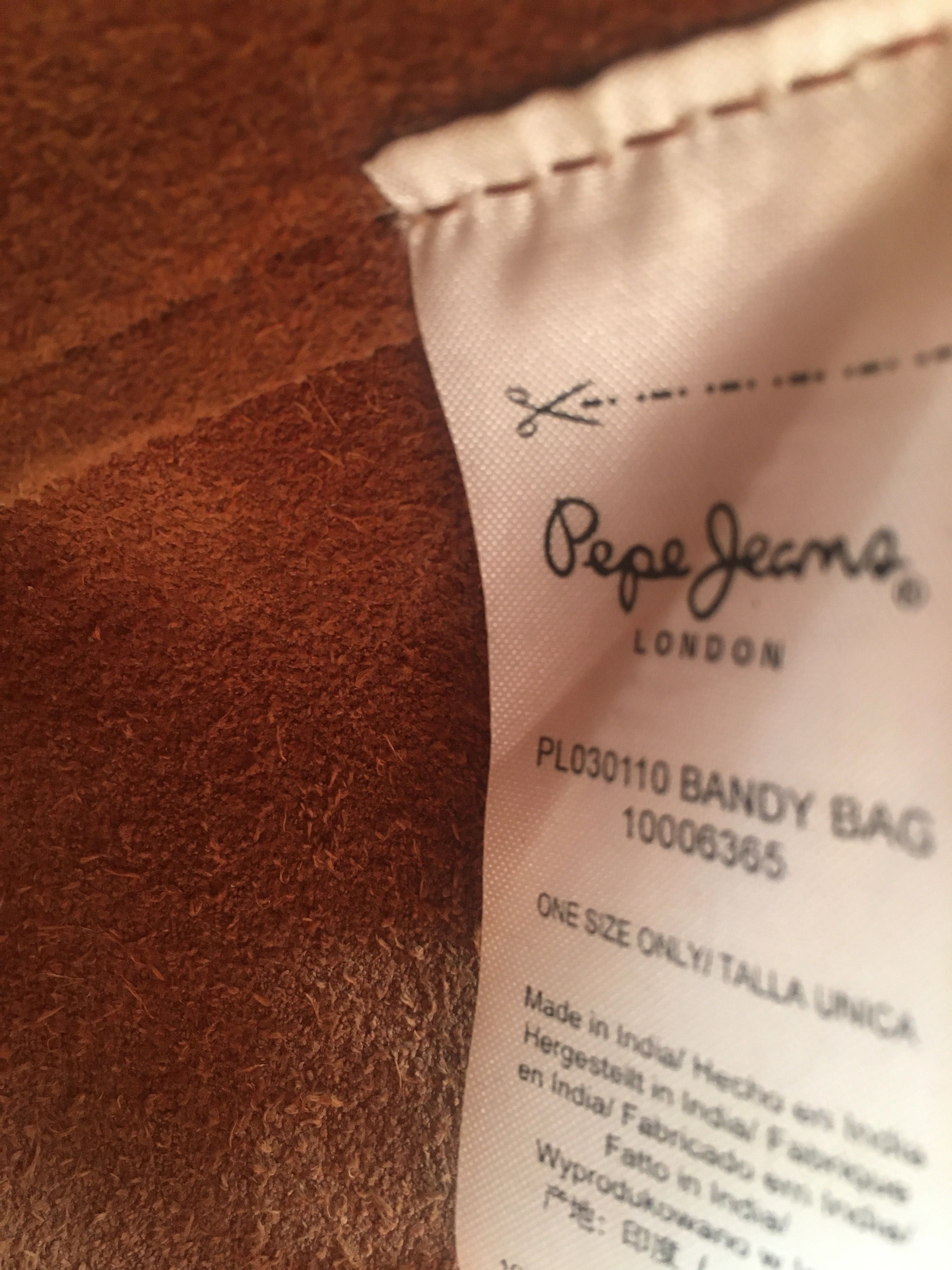 Torba na ramię skórzana brązowa Pepe Jeans