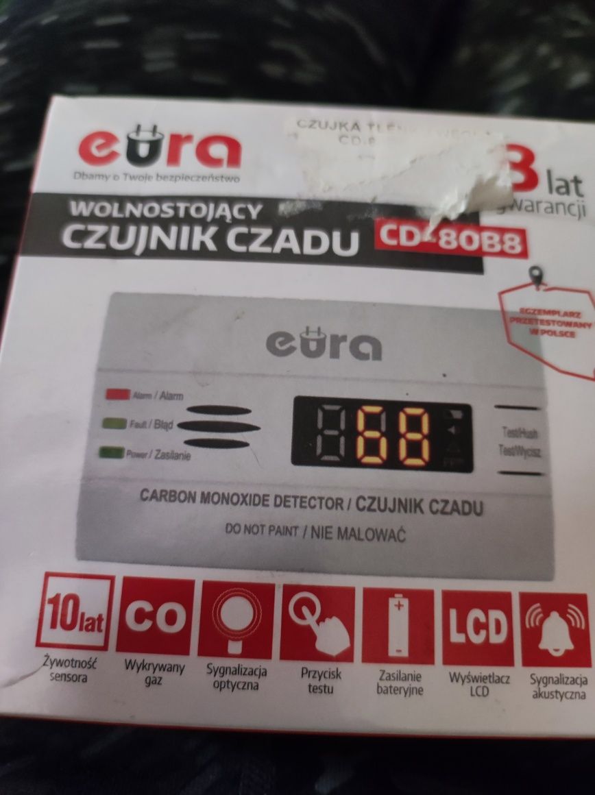 Wolnostojący czujnik czadu eura CD 80b8