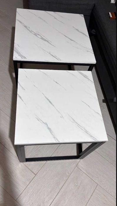 Stoliki Kawowe 2w1 Zestaw Marmur Loft Ława Nowe