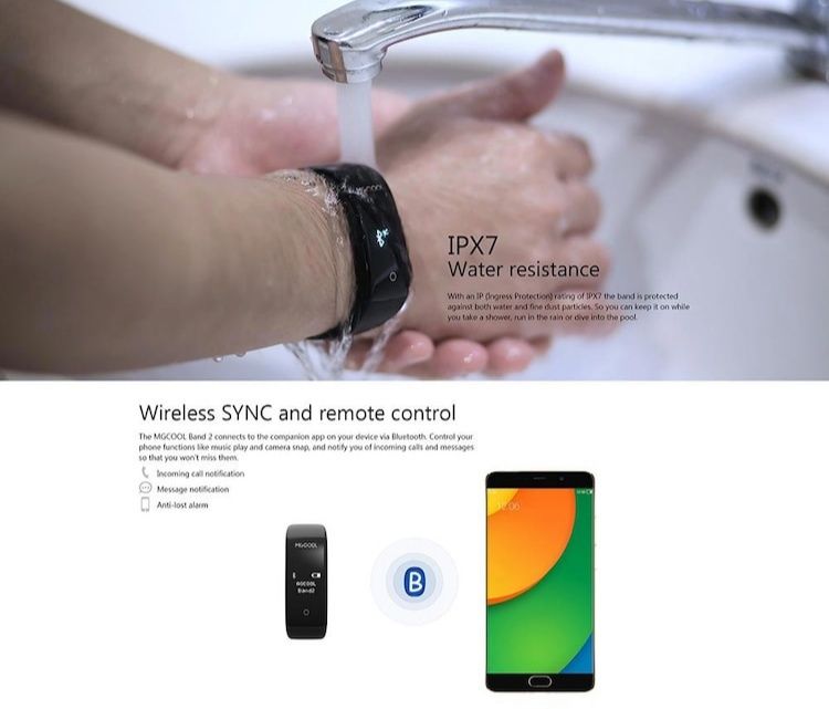 MGCOOL ELE Elephone Smart Band 2 Monitor de Frequência Cardíaca