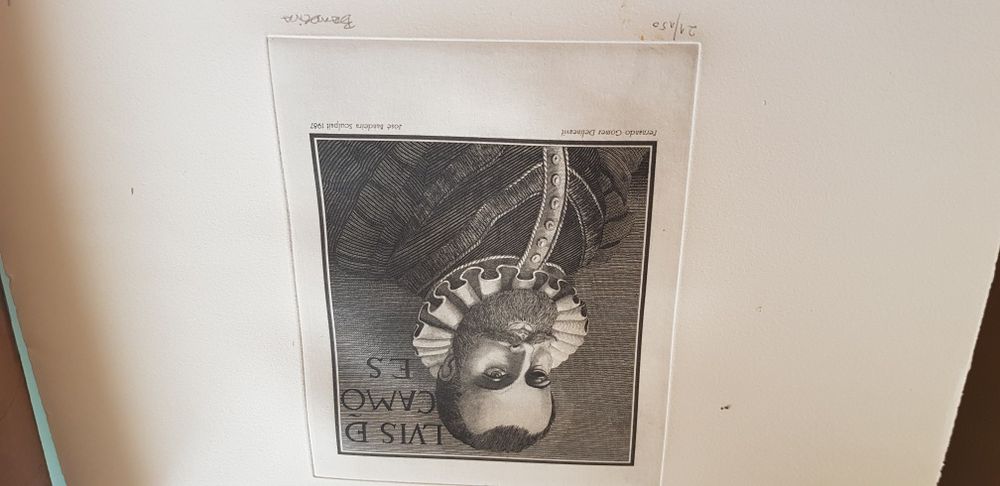 Gravura de Luís de Camões assinada e numerada pelo autor