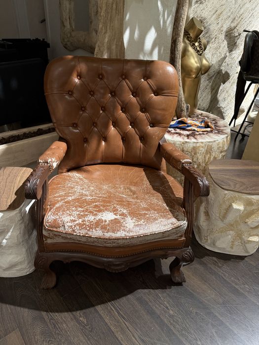 Conjunto de sofa vintage marron em couro