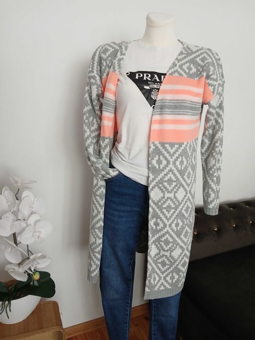 Nowy kardigan narzutka S M L piękne kolory mega model