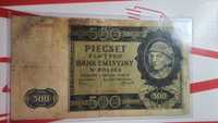 500 złotych 1940 s. A 12xxxxx - numeracja FALSULONDYŃSKIEGO