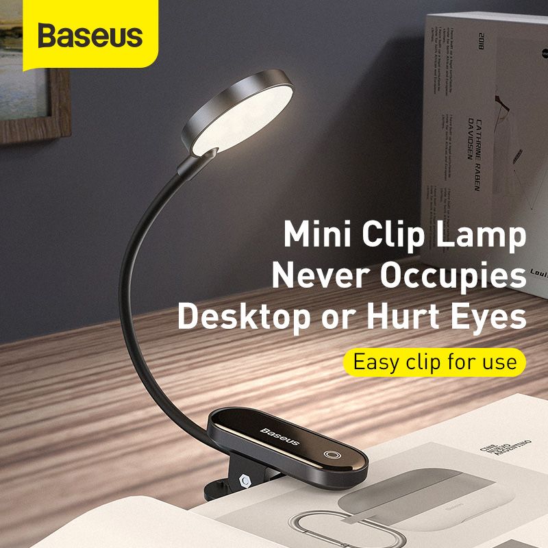 Лампа Baseus Comfort настольная клипса ночник DGRAD-0G LED фонарик
