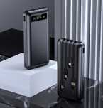 SZYBKI POWERBANK PREMIUM 20 000mAh 2xUSB Cztery Kable Do Ładowania
