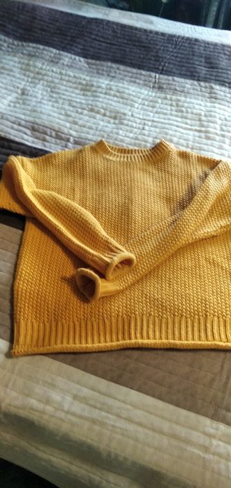 Sweter musztardowy, miodowy M