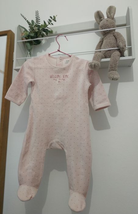Pijama veludo bebé menina 9m, 69-72 cm