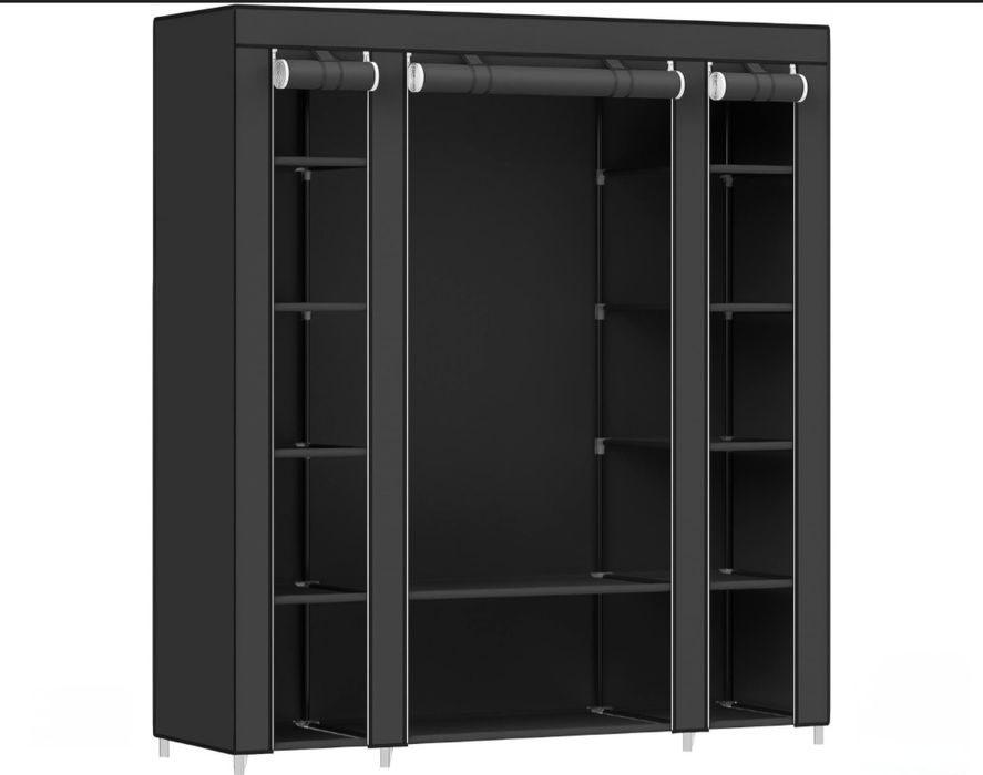 Szafa materiałowa tekstylna garderoba wieszak 12 półek 150 x 45 x 175c