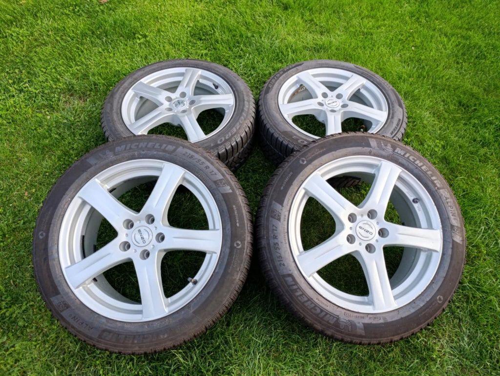 Koła zimowe opony 215 55r17, alufelgi 17" 5x108 ET40, Peugeot 508