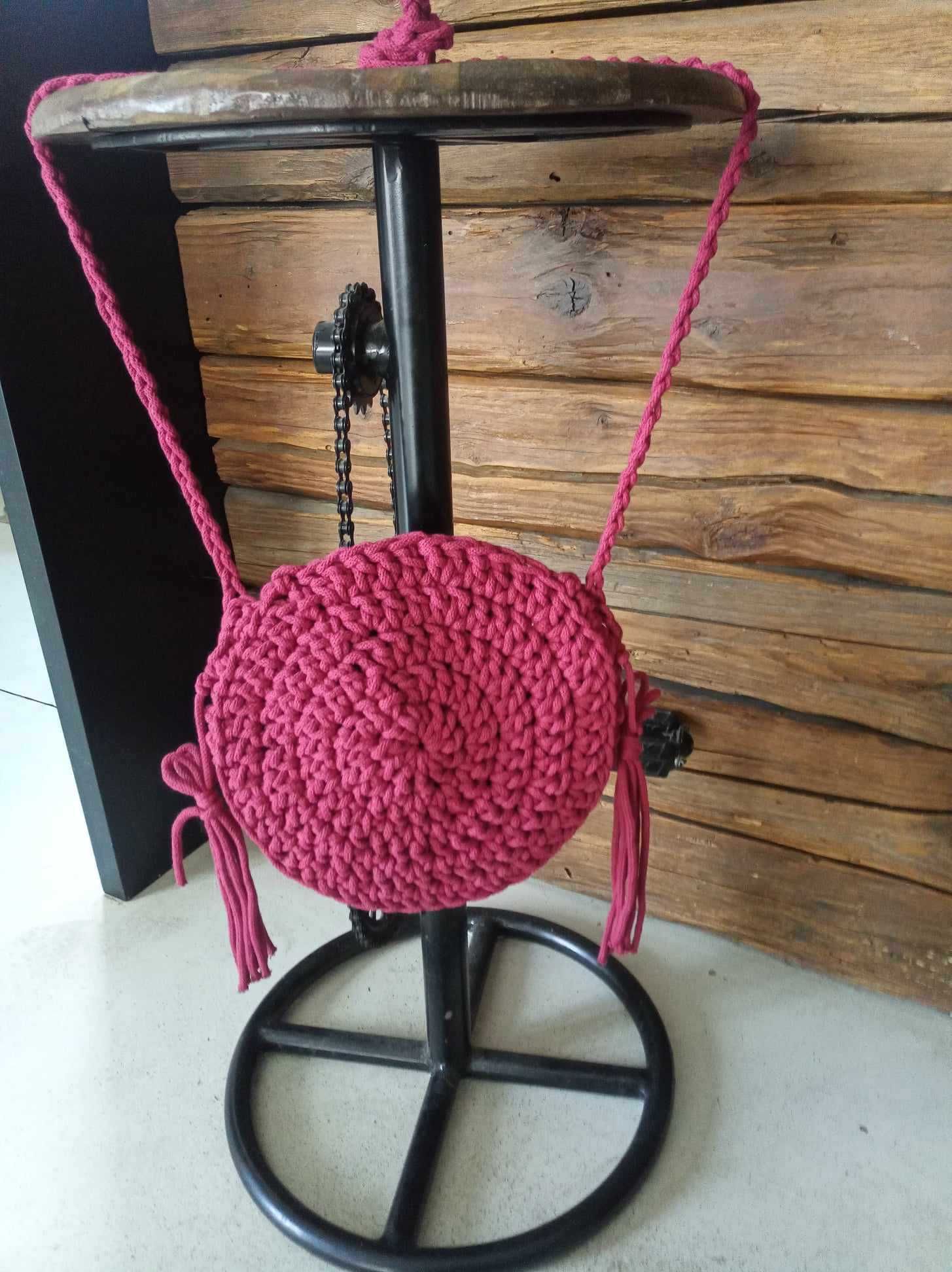 Torba, torebka okrągła bawełniana handmade