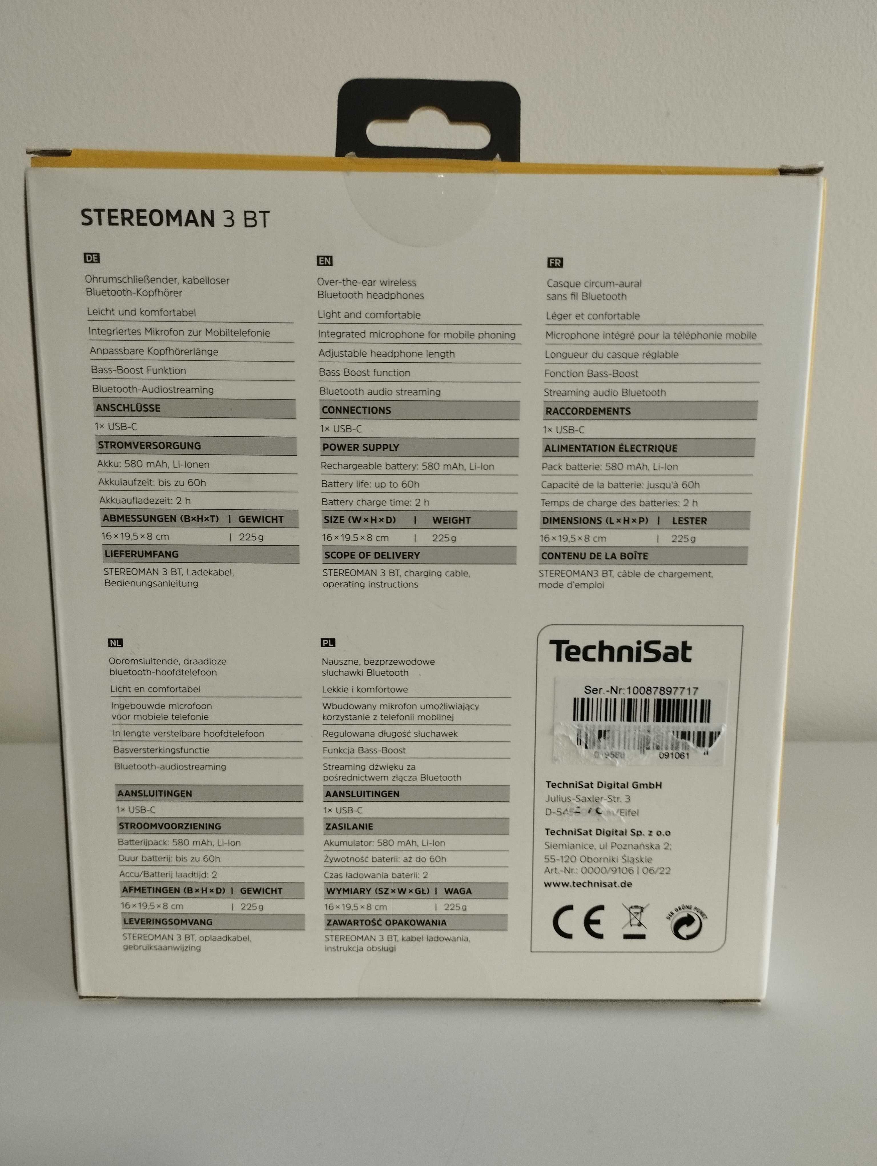 TechniSat STEREOMAN 3 BT - bezprzewodowe słuchawki
