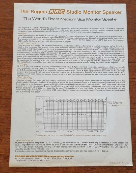 Rogers ls3/6 // kolumny, monitory