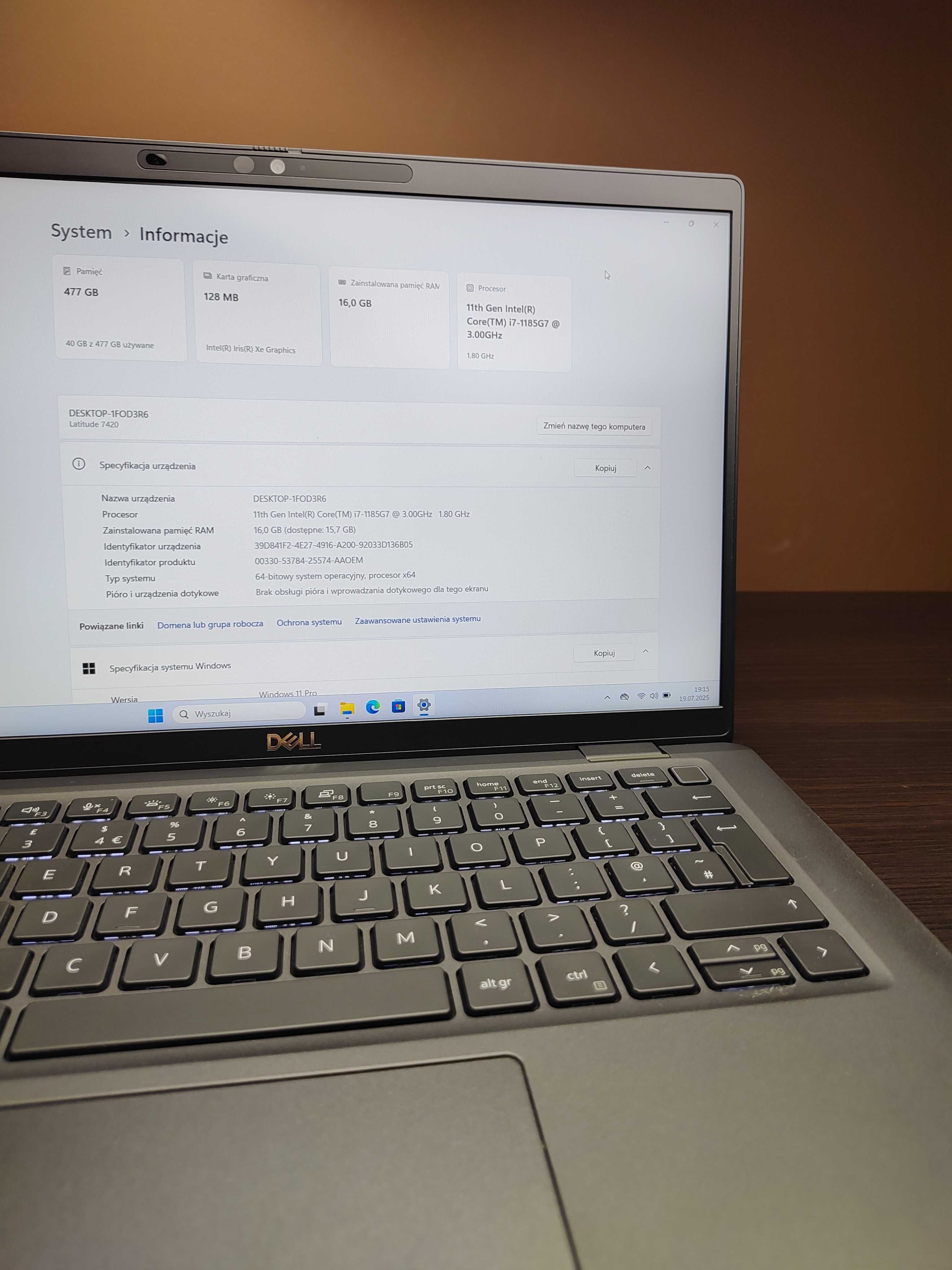 WYDAJNY LAPTOP | Dell Latitude 7420 | i7-11GEN | 16GB RAM | 512SSD W11