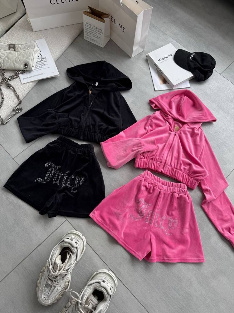 Костюм велюровий джусі juisy cuture зі стразами комплект