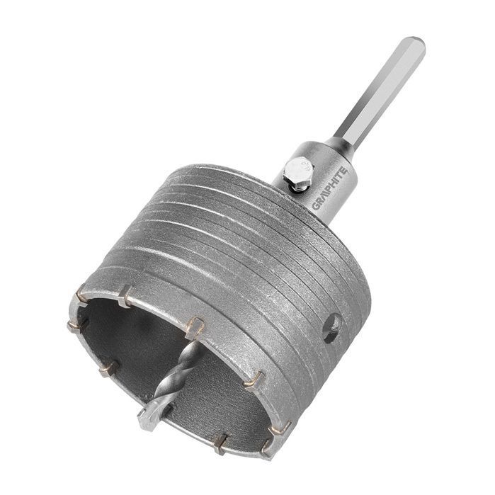 Otwornica Widiowa 85 Mm Z Adapterem Hex Oraz Wiertłem Pilotującym