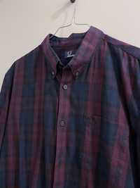 Camisa Fred Perry xadrex azul marinho bordeaux