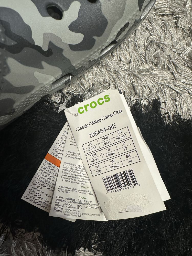 Crocs classic pritned camo clog, чоловічі крокси, шльопанці