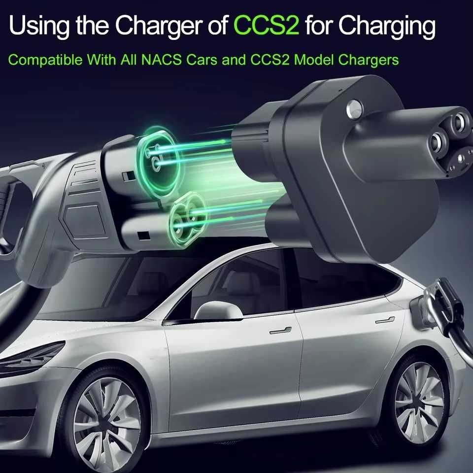 Адаптер быстрой зарядки CCS2 to Tesla (Model 3/Y/S/X) - НОВИНКА 300А