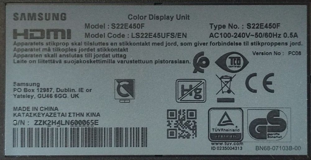 Монитор Samsung 22 дюйма 75hz 1920x1080 - s22e450f